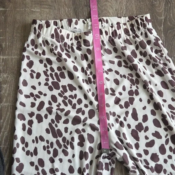 Glassons Animal Print Flare Layered Mesh High Waist Stretchy Pants XS Cow Print - Picture 6 of 12